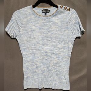 Melanie Lyne Blue and White Stretchy Tee